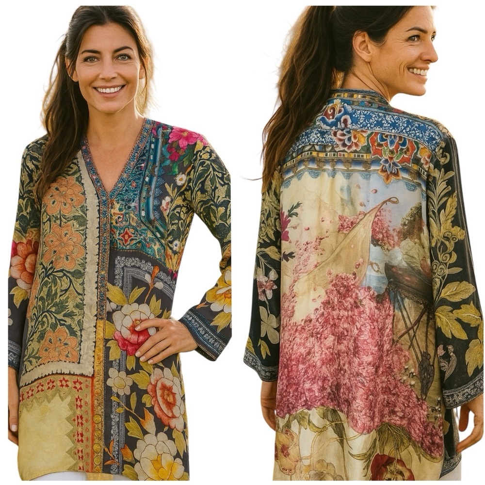 Johnny Was Shiro silk kimono/tunic RARE NWT